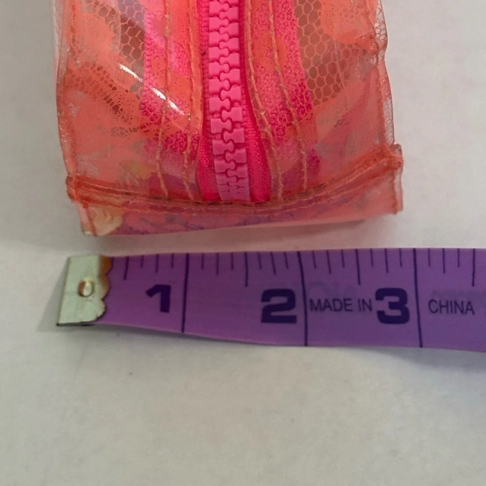 Jelly Lace Small Cosmetics Bag Victoria’s Secret peach color